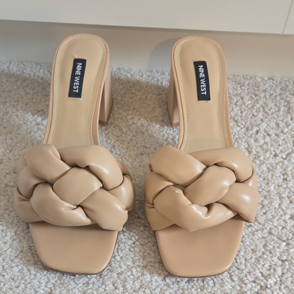 Nine West Women's Tan Braided Heeled Sandals